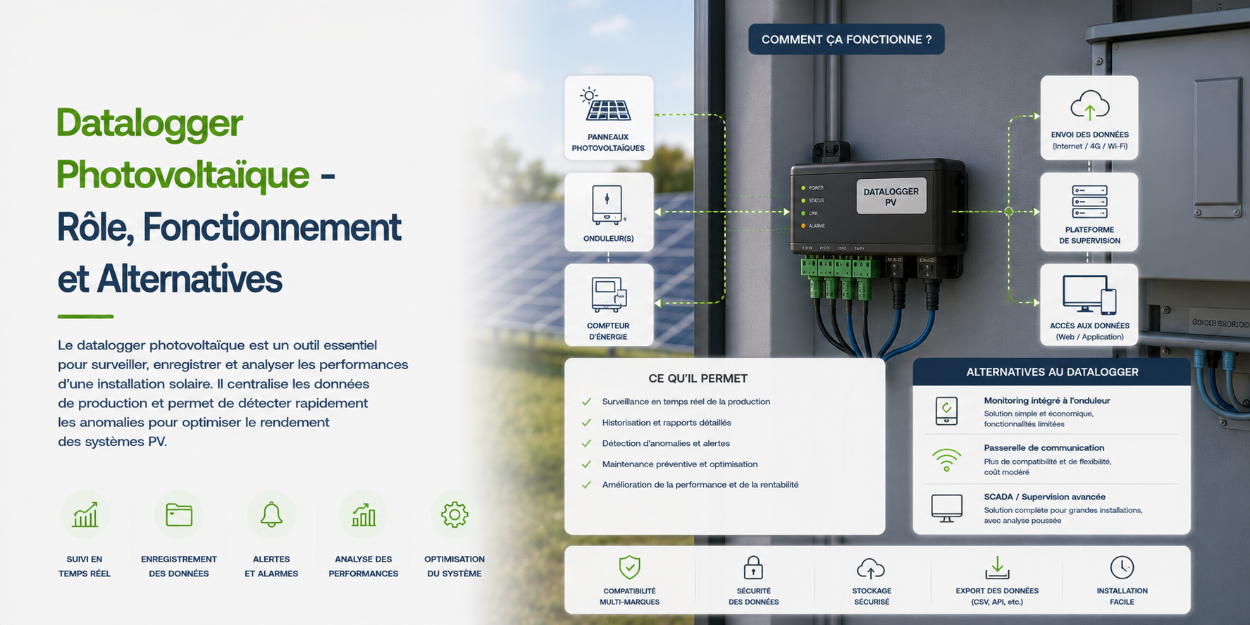 Illustration Datalogger Photovoltaïque - Rôle, Fonctionnement et Alternatives
