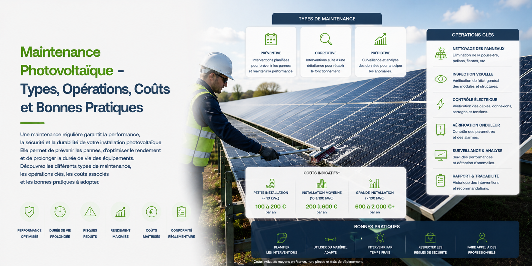 Illustration Maintenance Photovoltaïque - Types, Opérations, Coûts et Bonnes Pratiques