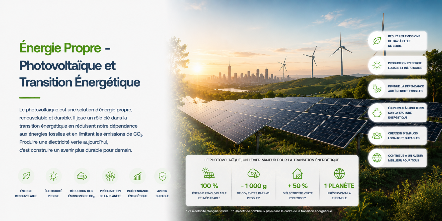 Illustration Énergie Propre - Photovoltaïque et Transition Énergétique