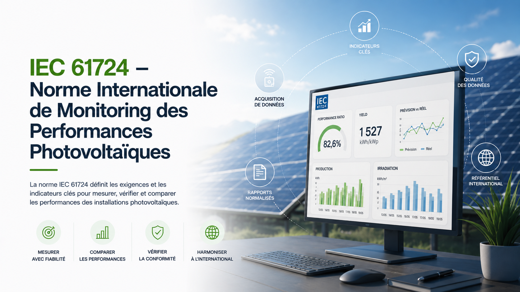 Illustration IEC 61724 — Norme Internationale de Monitoring des Performances Photovoltaïques