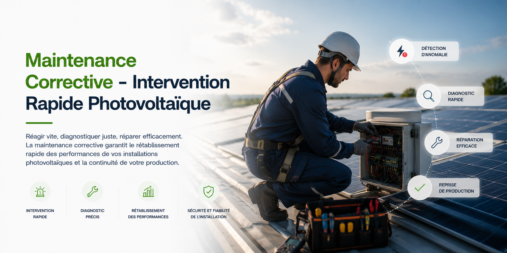 Illustration Maintenance Corrective - Intervention Rapide Photovoltaïque