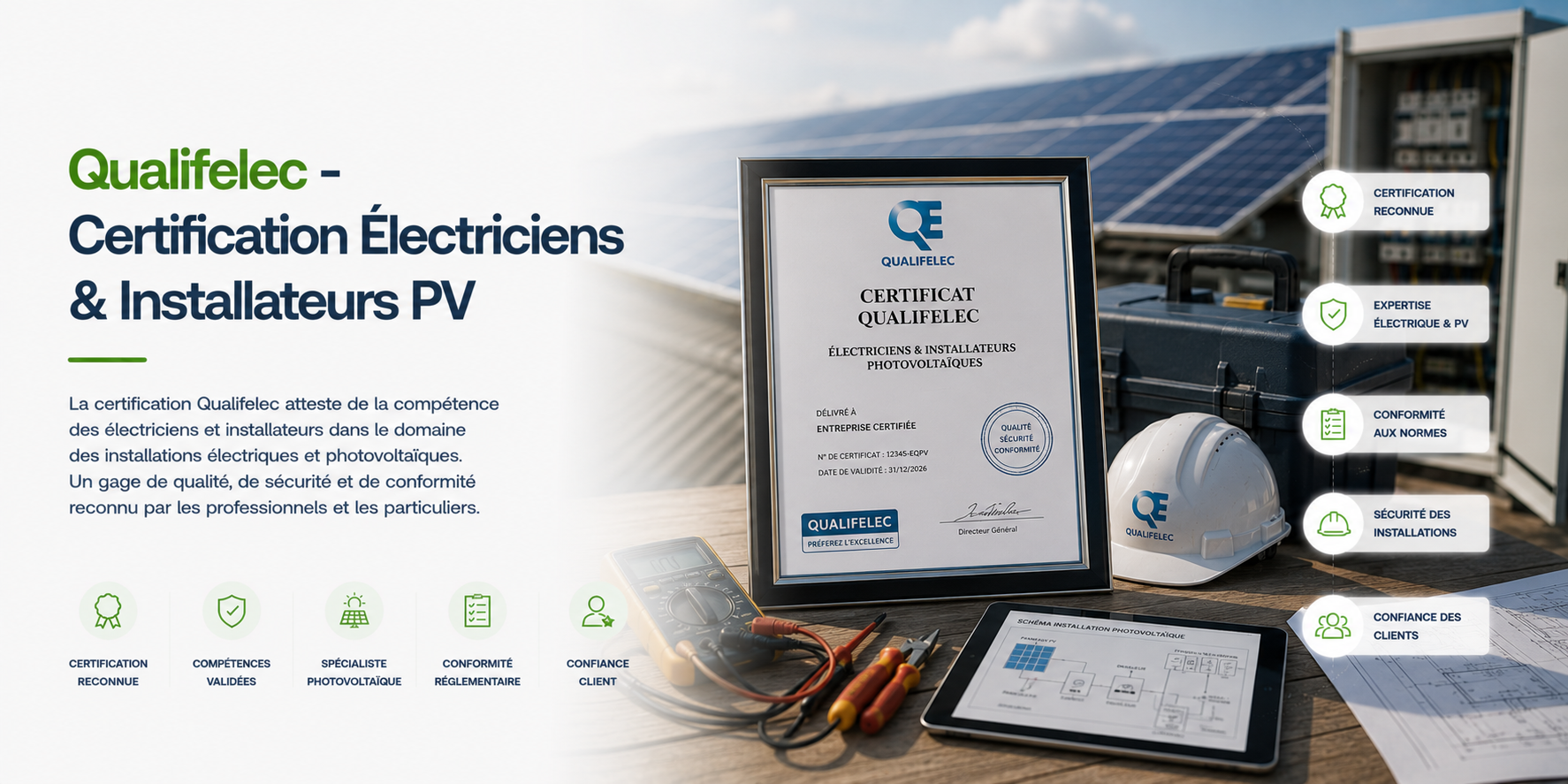 Illustration Qualifelec - Certification Électriciens & Installateurs PV