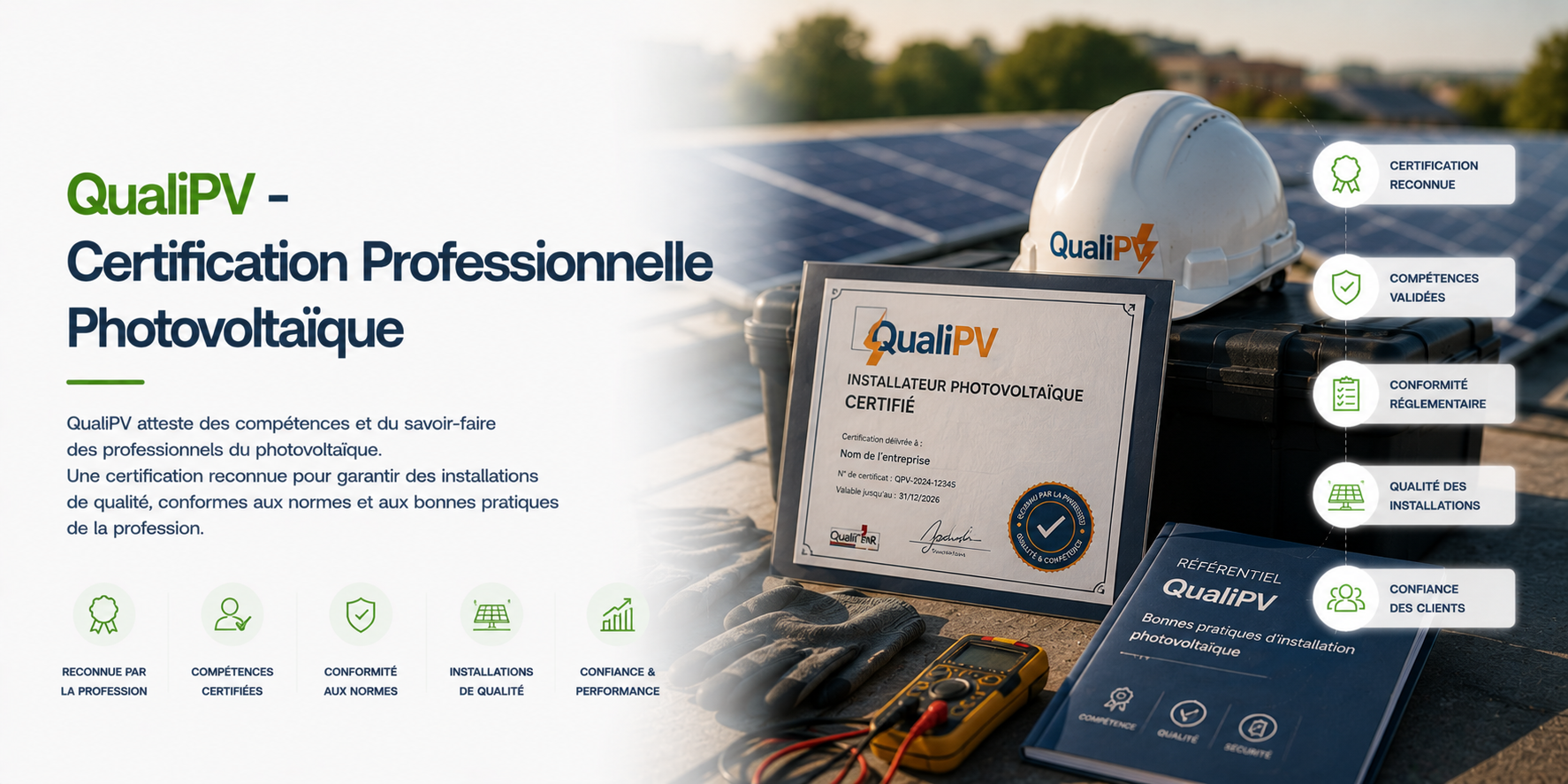Illustration QualiPV - Certification Professionnelle Photovoltaïque